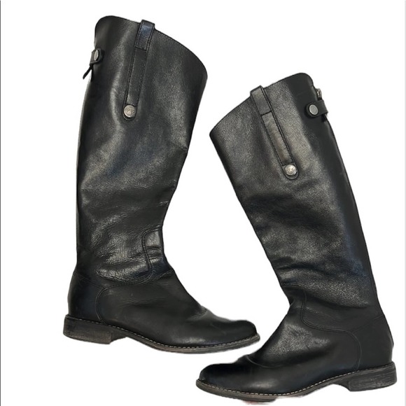Black Leather Riding Boots Size 